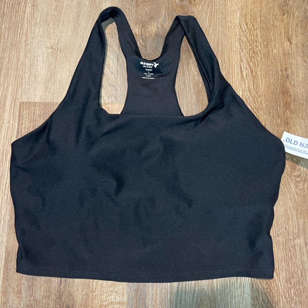 NWT Old Navy Women's Classic Active Cloud Black Sports Bra Size Large